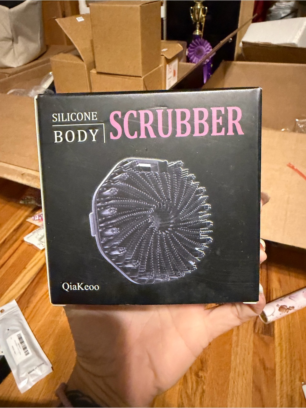 Pink Silicone Body Scrubber – Gentle Exfoliating Bath Brush
